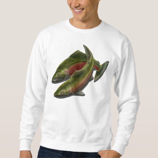 Geviste Sweatshirts Shirten van Coho Salmon Mannen Trui (Voorkant)