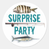 Geviste thema Enterprise Party nodigt envelopzegel Ronde Sticker (Voorkant)