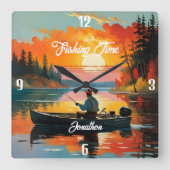 "Geviste tijd" ontspannende Geviste scène Vierkante Klok (Voorkant)