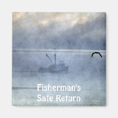 Geviste Trawler & Zeemeeuw Visvissers Cadeaumagnee Magneet (Voorkant)