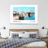 Geviste trawlers bij Newlyn Harbor, Cornwall Canvas Afdruk (Insitu (Slaapkamer))