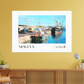Geviste trawlers bij Newlyn Harbor, Cornwall Canvas Afdruk (Insitu (Woonkamer))