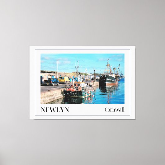 Geviste trawlers bij Newlyn Harbor, Cornwall Canvas Afdruk (Voorkant)