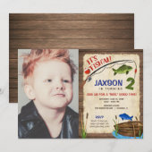 Geviste tweede verjaardag rustic foto buitenshuis kaart (Voorkant / Achterkant)