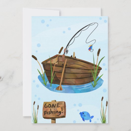 Geviste uitnodiging jongen Birthday Party Fish Inv (Achterkant)