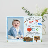 Geviste uitnodiging jongen Birthday Party Fish Inv (Staand voorkant)