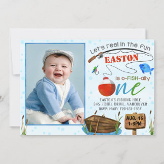 Geviste uitnodiging jongen Birthday Party Fish Inv