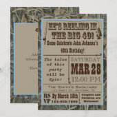 Geviste uitnodiging van 40e verjaardag met Camo (Voorkant / Achterkant)