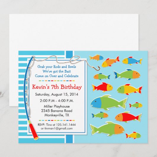 Geviste uitnodiging van de Partij van de Dag van h (Voorkant / Achterkant)