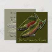 Geviste Uitnodigingen Gepersonaliseerde Zalmkunst  (Voorkant / Achterkant)