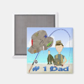 Geviste Vaderdag-magneet Magneet (Voorkant / Achterkant)