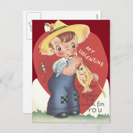 Geviste Valentijn van poolvissen Feestdagenkaart (Voorkant / Achterkant)