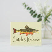 Geviste vangst- en vrijgaveforel briefkaart (Staand voorkant)