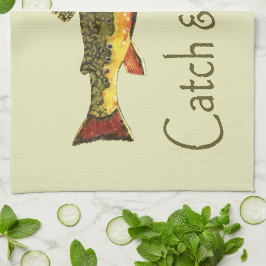 Geviste vangst- en vrijgaveforel theedoek (Gevouwen)