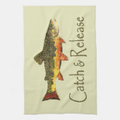 Geviste vangst- en vrijgaveforel theedoek (Verticaal)