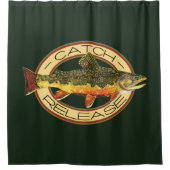 Geviste Vangst- en vrijgavekorforel Douchegordijn (Voorkant)