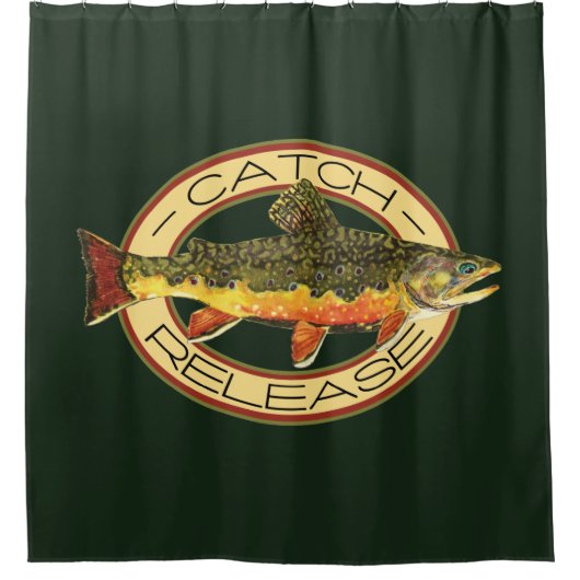 Geviste Vangst- en vrijgavekorforel Douchegordijn (Voorkant)