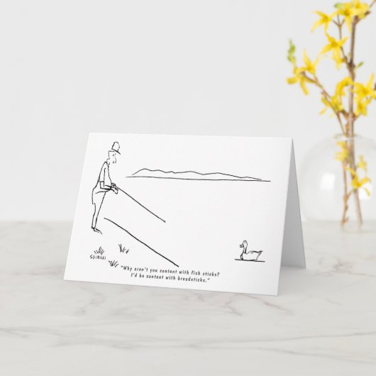 Geviste Verjaardag Kaart Funny Fisherman Fish Joke (Gele Bloem)