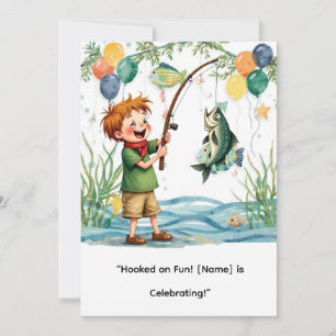 Geviste verjaardag voor Little Anglers Party Kaart