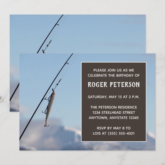 Geviste verjaardagsfeestuitnodiging kaart (Voorkant / Achterkant)