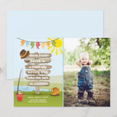 Geviste Verjaardagsuitnodiging Houten Vissende par Kaart (Voorkant / Achterkant)