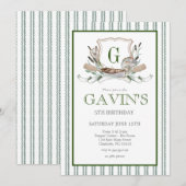 Geviste verjaardagsuitnodiging kaart (Voorkant / Achterkant)