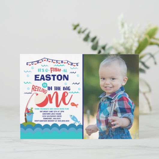 Geviste verjaardagsuitnodiging O-Fish-Ally One Par Kaart (Staand voorkant)