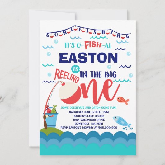 Geviste verjaardagsuitnodiging O-Fish-Ally One Par Kaart (Voorkant)