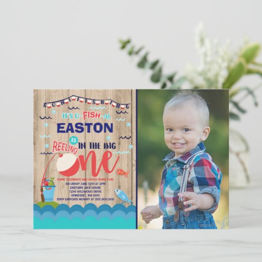 Geviste verjaardagsuitnodiging O-Fish-Ally One Par Kaart (Staand voorkant)