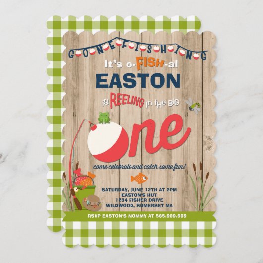 Geviste verjaardagsuitnodiging O-Fish-Ally One Par Kaart (Voorkant / Achterkant)