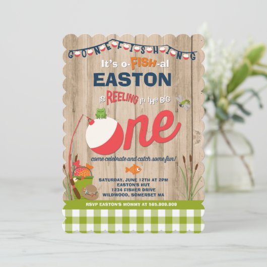 Geviste verjaardagsuitnodiging O-Fish-Ally One Par Kaart (Staand voorkant)