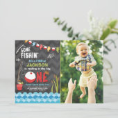 Geviste verjaardagsuitnodiging Reeling The Big One Kaart (Staand voorkant)