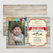 Geviste verjaardagsuitnodigingen kaart (Voorkant / Achterkant)