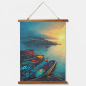 Geviste Village Hanging Tapestry Hangend Wandkleed (Voorkant)