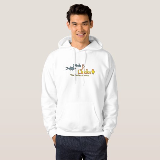 Geviste vis en kip Funny Hoodie (Voorkant volledig)