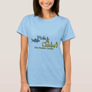 Geviste vis en kip Funny T-shirt