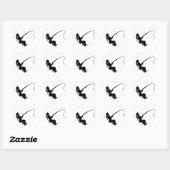 Geviste vis hart sticker (Vel)