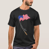 Geviste vis met de Amerikaanse vlag T-shirt (Voorkant)