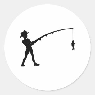 Geviste vis ronde sticker