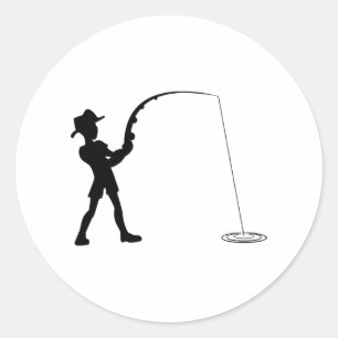 Geviste vis ronde sticker