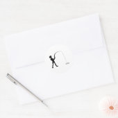 Geviste vis ronde sticker (Envelop)
