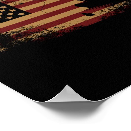Geviste visser Vist Amerikaanse vlag Poster (Hoek)