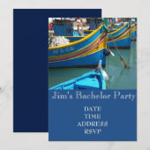 Geviste vissersboten Bachelor Party Kaart (Voorkant / Achterkant)