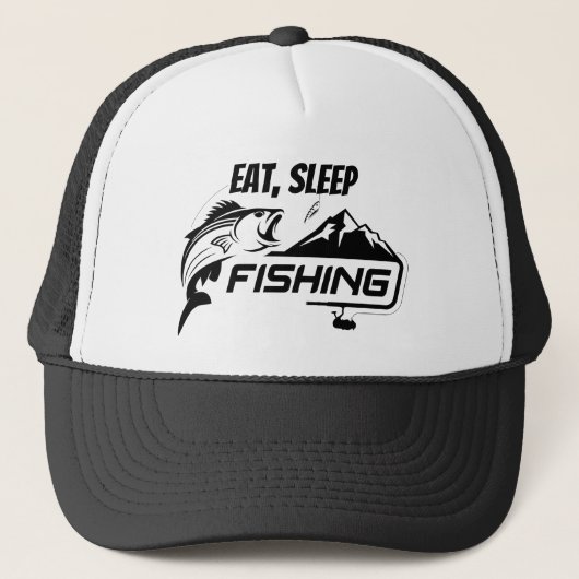 Geviste vissport Eat Sleep Quote Trucker Pet (Voorkant)