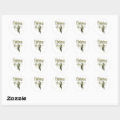 Geviste visstaaf ronde sticker (Vel)