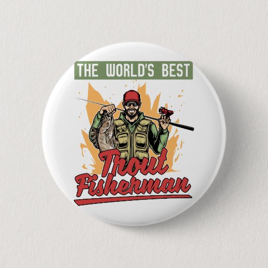 Geviste visvis ronde button 5,7 cm (Voorkant)