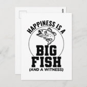 Geviste visvissers buitenshuis Funny Joke Square Briefkaart (Voorkant / Achterkant)