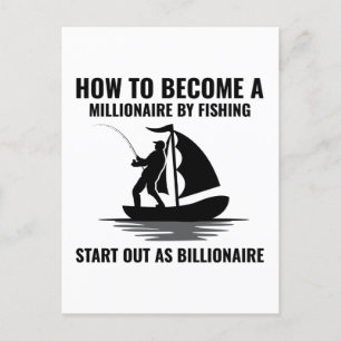 Geviste visvissers buitenshuis Funny Square Sticke Briefkaart