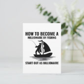 Geviste visvissers buitenshuis Funny Square Sticke Briefkaart (Staand voorkant)