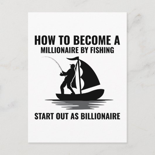 Geviste visvissers buitenshuis Funny Square Sticke Briefkaart (Voorkant)